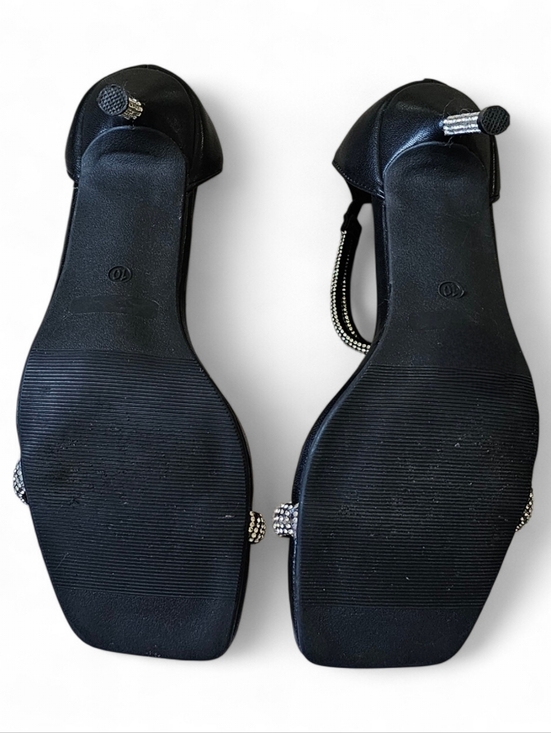 Charlotte Russe Black Rhinestone Heel Sandals Size 10 - Picture 9 of 10